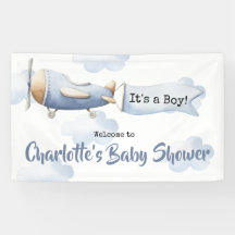 Aeroplane Baby Shower Banner