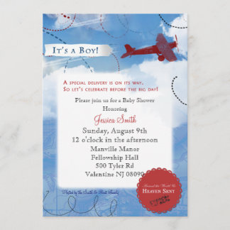Aeroplane Baby Shower Invitation