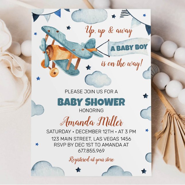 Aeroplane Baby Shower Invitation (Creator Uploaded)