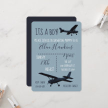 Aeroplane Baby Shower Invitation