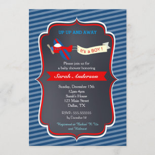 Aeroplane Baby Shower Invitations