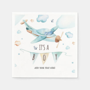 Aeroplane Baby Shower Napkins - It's a Boy