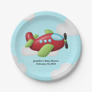 Aeroplane Baby Shower Plates
