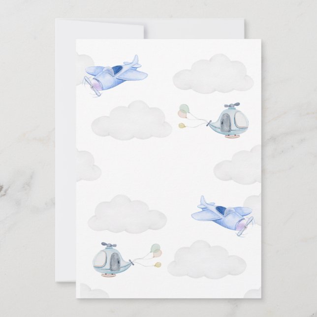 Aeroplane Babyshower Invitation (Back)