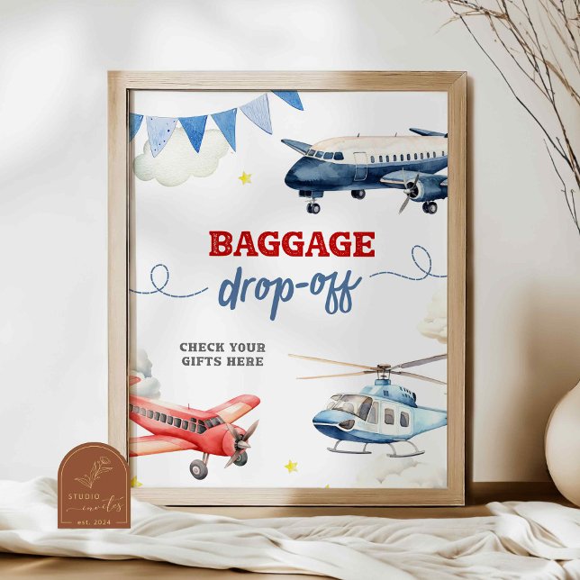 Aeroplane Baggage Drop Off Custom Sign Poster (Creator Uploaded)