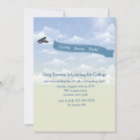 Aeroplane Banner Going Away Invitation