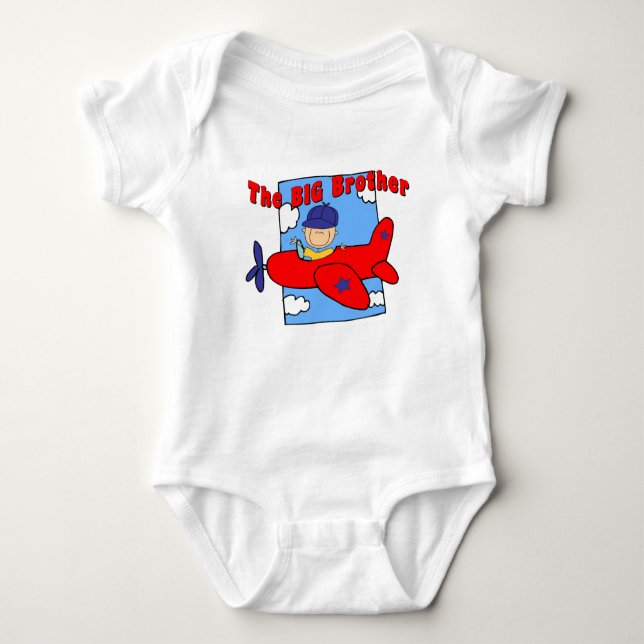 Aeroplane Big Brother Pilot Baby Bodysuit (Front)