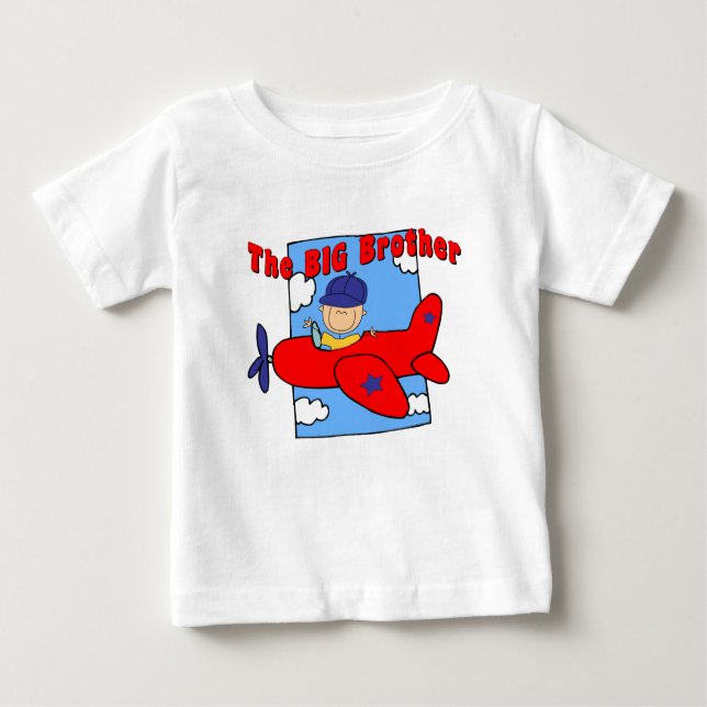 Aeroplane Big Brother Pilot Baby T-Shirt (Front)