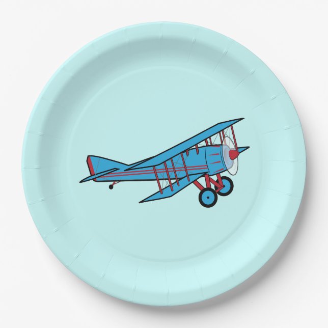 Aeroplane: Biplane Paper Plate (Front)