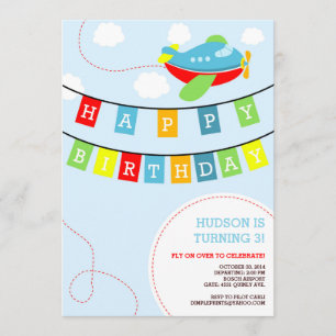 Aeroplane Birthday Invitation