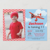 Aeroplane Birthday Invitation. Boy Birthday Party