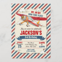 Aeroplane Birthday Invitation / Time Flies Party