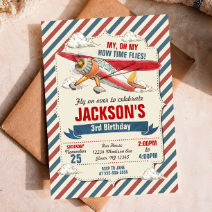 Aeroplane Birthday Invitation / Time Flies Party