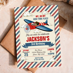 Aeroplane Birthday Invitation / Time Flies Party