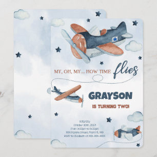 Aeroplane Birthday Invitations