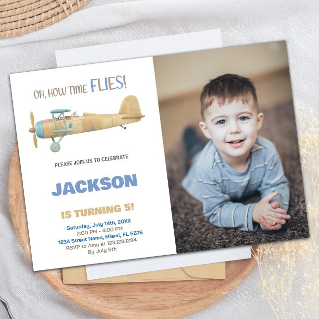 Aeroplane Birthday Invitations with photo (Airplane Birthday Invitations with photo)
