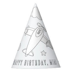 Aeroplane Birthday Party - Colour Your Own Hat