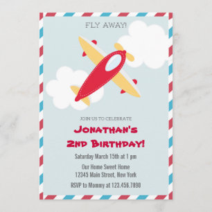 Aeroplane Birthday Party Invitation