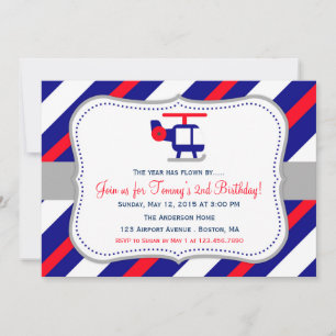 Aeroplane Birthday Party Invitation