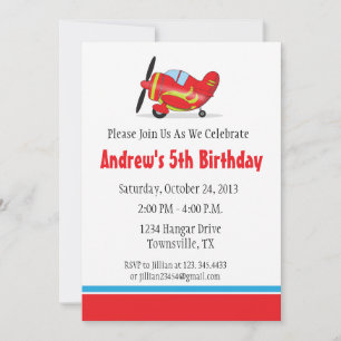 Aeroplane Birthday Party Invitation