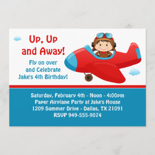 Aeroplane Birthday Party Invitation