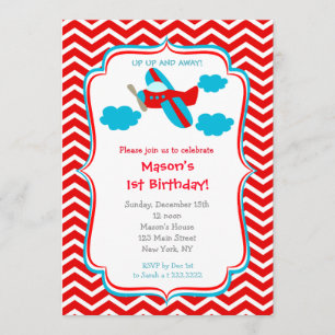 Aeroplane Birthday Party Invitations