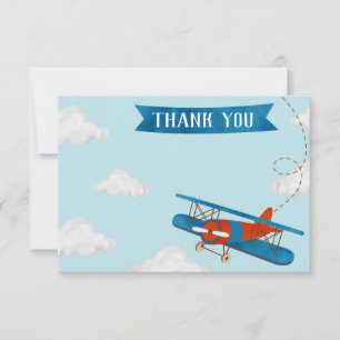 Aeroplane Birthday Party Thank You Cards