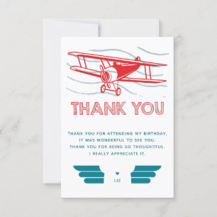 Aeroplane Birthday Thank You Card