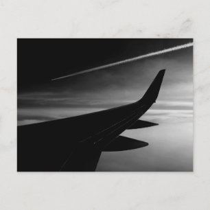 Aeroplane Black and White Photograph Postcard