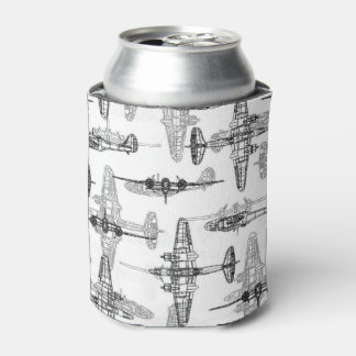 Aeroplane Blueprint 1 Drinks Can Cooler
