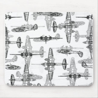 Aeroplane Blueprint 1 Mouse Pad