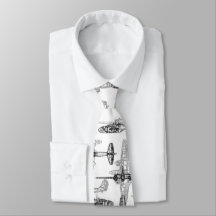 Aeroplane Blueprint 1 Neck Tie
