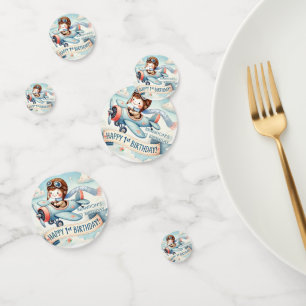 Aeroplane Boy 1st Birthday Party  Confetti