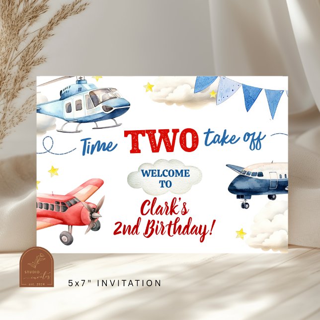 Aeroplane Boy 2nd Birthday Large Banner (Creator Uploaded)