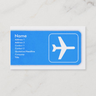 Aeroplane Business Card template