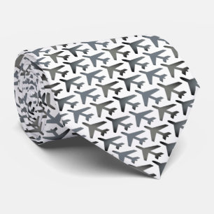 Aeroplane Captain Tie Armani Smokey Grey & White