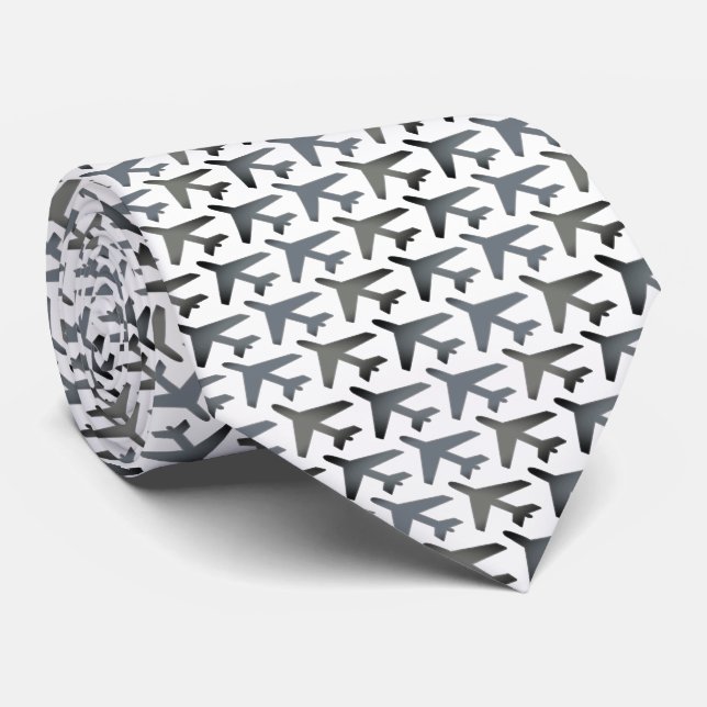 Aeroplane Captain Tie Armani Smokey Grey & White (Rolled)