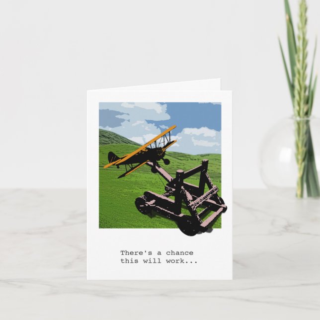Aeroplane Catapult Farewell / Bon Voyage Card (Front)