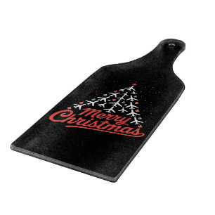 Aeroplane Christmas Tree Pilot Cutting Board