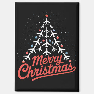 Aeroplane Christmas Tree Pilot Magnet