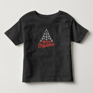 Aeroplane Christmas Tree Pilot Toddler T-Shirt