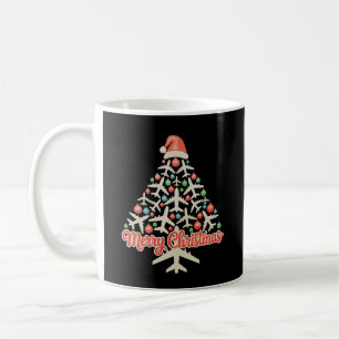 Aeroplane Christmas Tree Pilot Xmas Holiday Family Coffee Mug