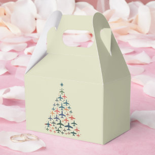 Aeroplane Christmas Tree Retro Pilot Flying Flight Favour Box