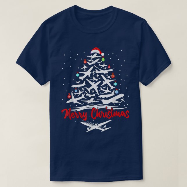 Aeroplane Christmas Tree ts  T-Shirt (Design Front)
