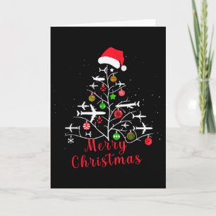 Aeroplane Christmas Tree Xmas For Men Women Youths Card