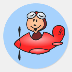 Aeroplane Classic Round Sticker