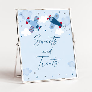 Aeroplane Clouds Birthday Treats Sign