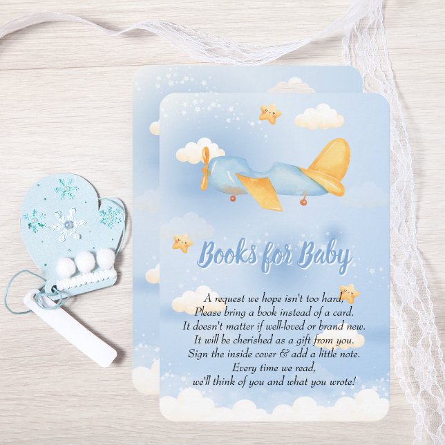 Aeroplane,Clouds & Stars, Blue, Baby Boy,Cute  Enclosure Card (Creator Uploaded)
