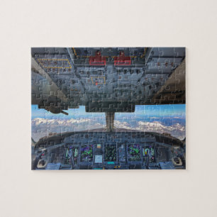 Aeroplane Cockpit view over the Alps Jigsaw Puzzle