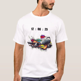 Aeroplane Crash Pop Art – Comic Explosion Style De T-Shirt